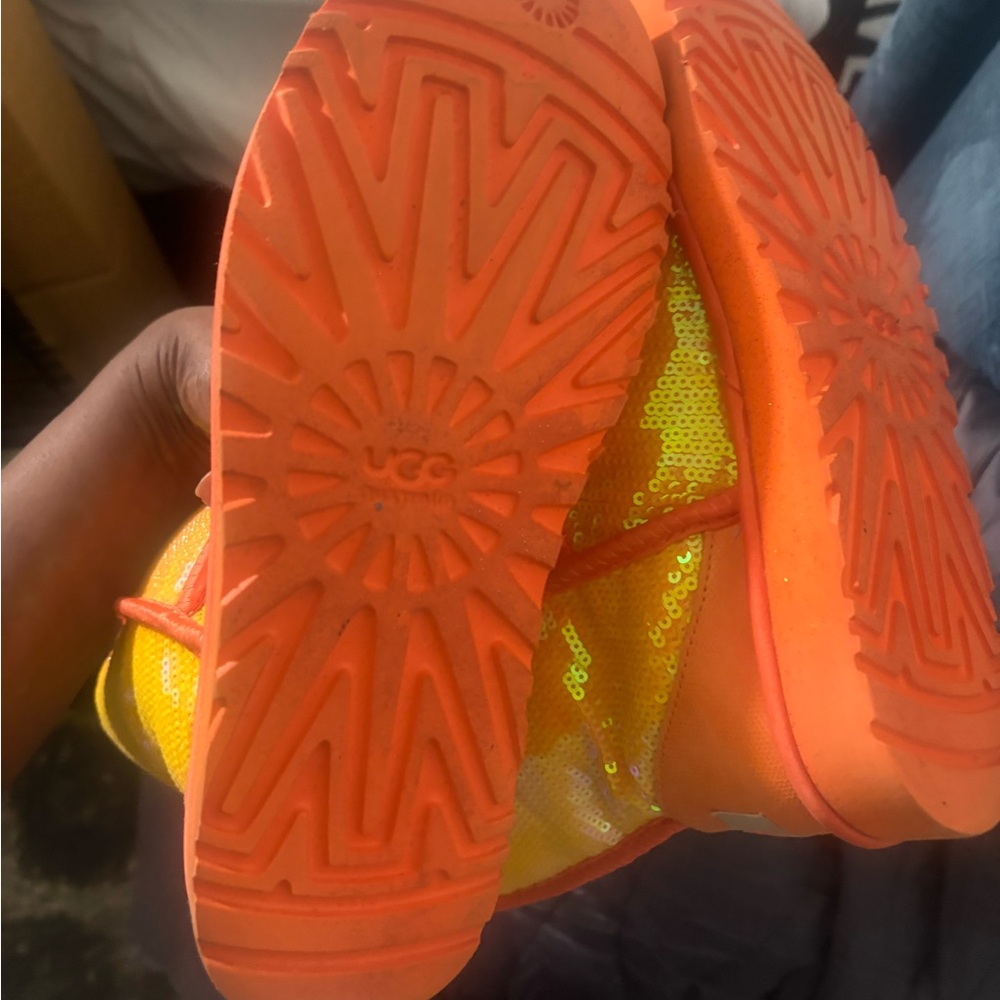 UGG Sequin Yellow and Orange Short Boots - Picture 4 of 6